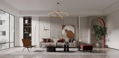 现代家居客厅3D模型下载